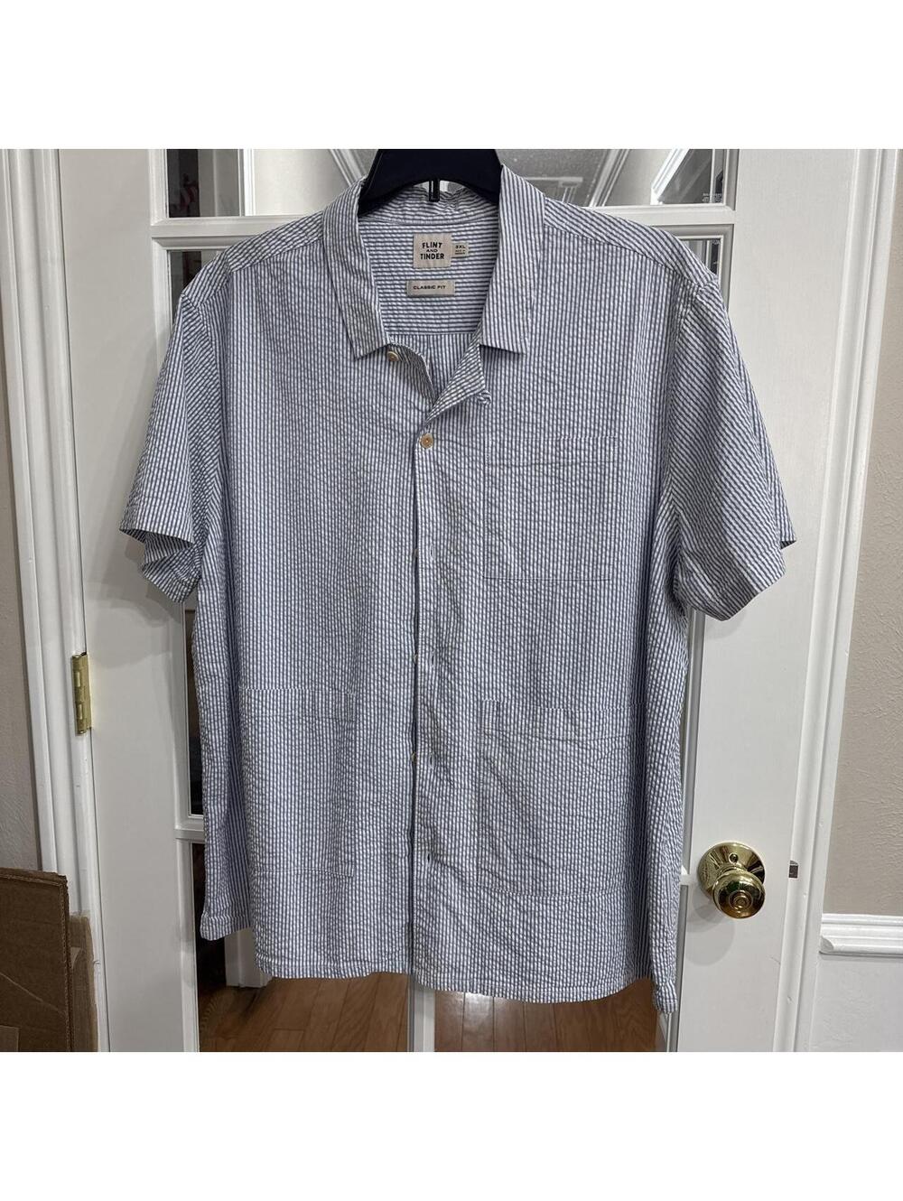 Flint and Tinder Men's Blue and Grey Shirt